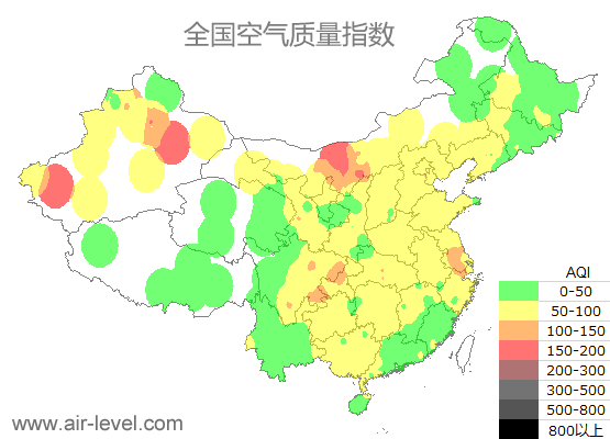 空气质量实时地图 2026-01-09 04:00