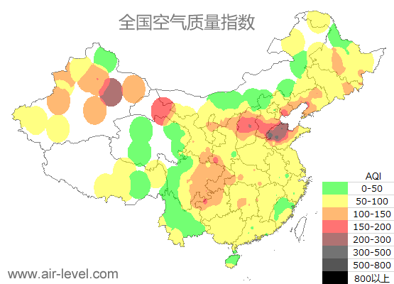 空气质量实时地图 2026-01-09 22:00