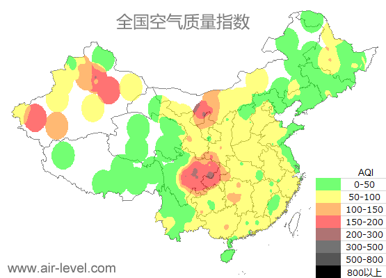 空气质量实时地图 2026-01-12 02:00
