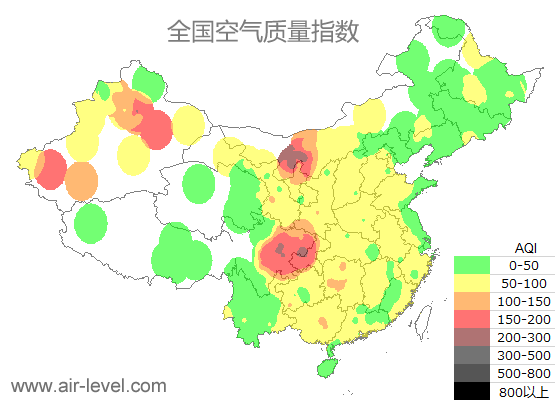 空气质量实时地图 2026-01-12 03:00