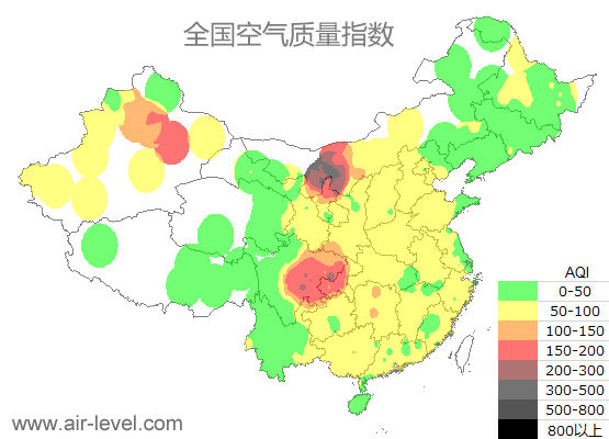 空气质量实时地图 2026-01-12 06:00
