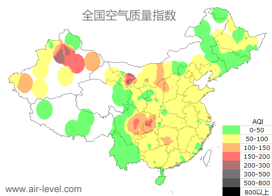 空气质量实时地图 2026-01-12 15:00