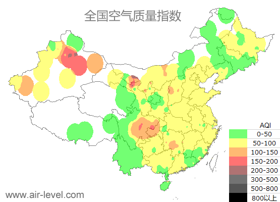 空气质量实时地图 2026-01-12 16:00