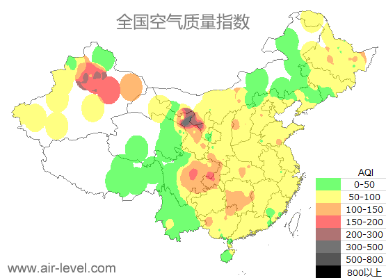 空气质量实时地图 2026-01-12 19:00