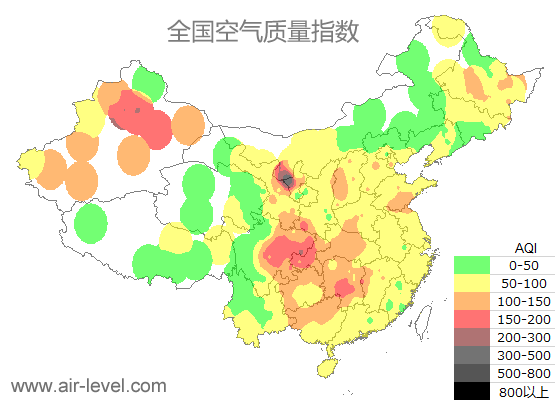 空气质量实时地图 2026-01-12 22:00