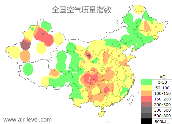 空气质量实时地图 2026-01-13 00:00