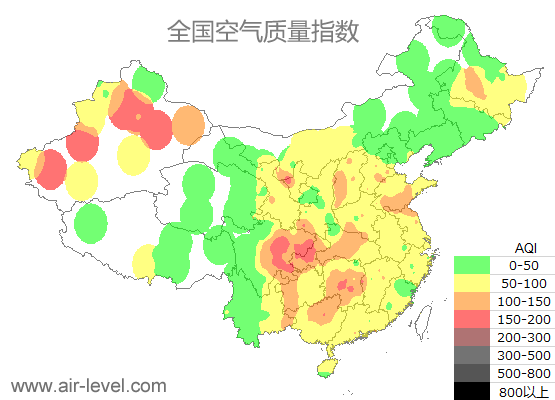 空气质量实时地图 2026-01-13 02:00