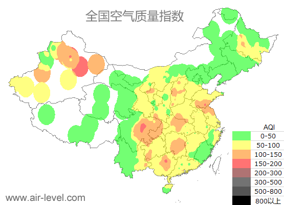 空气质量实时地图 2026-01-13 06:00