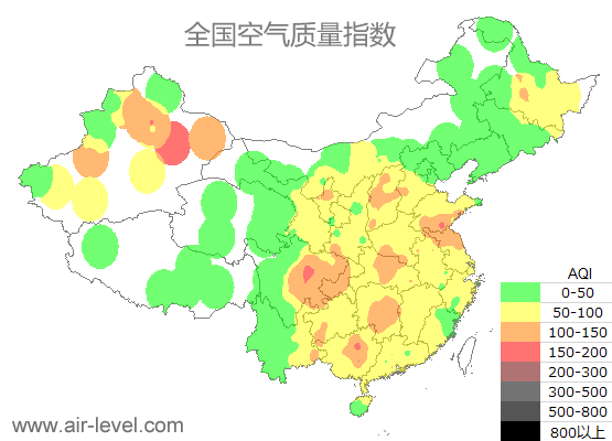 空气质量实时地图 2026-01-13 07:00