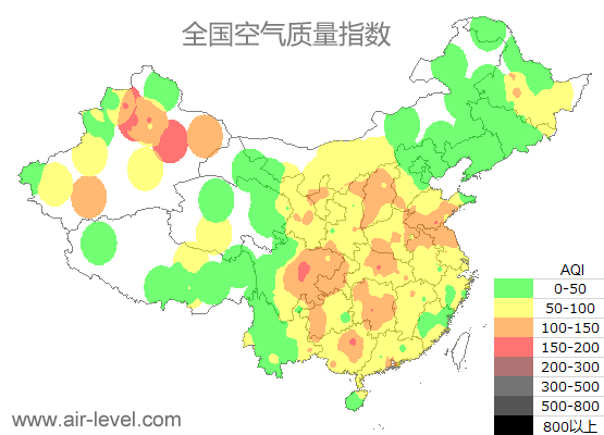 空气质量实时地图 2026-01-13 10:00