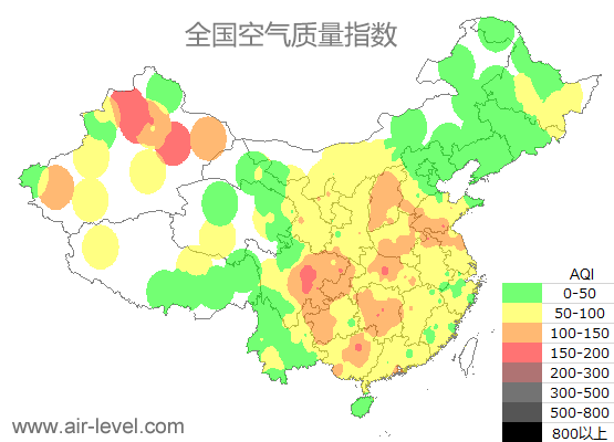 空气质量实时地图 2026-01-13 11:00