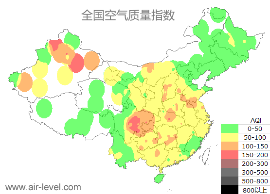 空气质量实时地图 2026-01-13 13:00