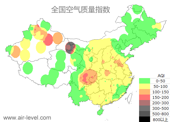 空气质量实时地图 2026-01-13 14:00