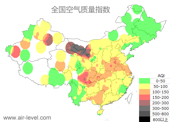 空气质量实时地图 2026-01-14 02:00