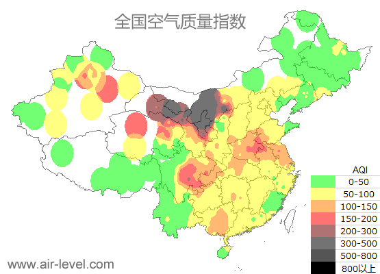 空气质量实时地图 2026-01-14 07:00