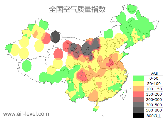 空气质量实时地图 2026-01-14 10:00