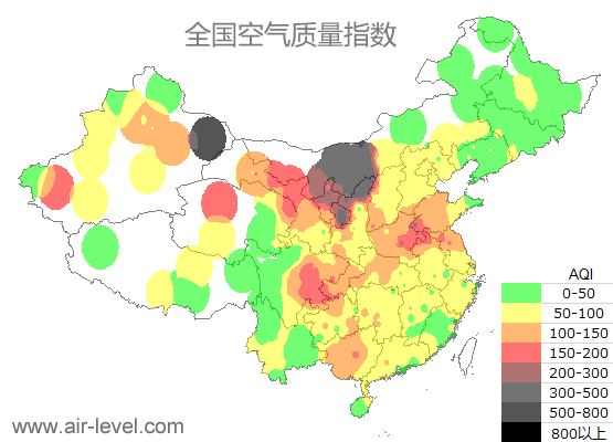 空气质量实时地图 2026-01-14 12:00