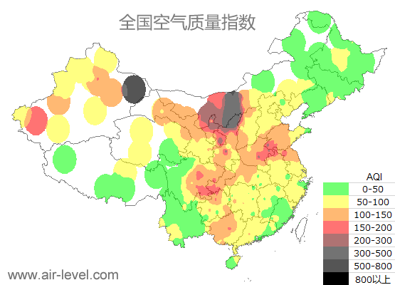空气质量实时地图 2026-01-14 13:00