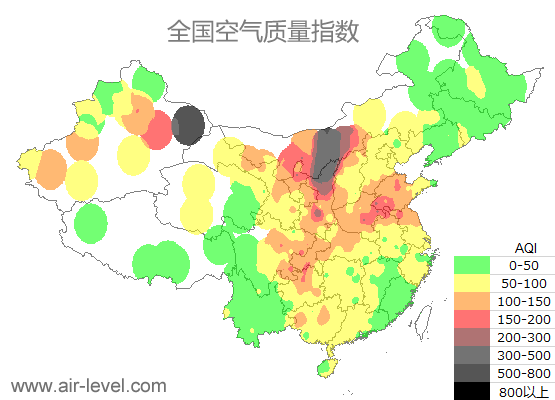 空气质量实时地图 2026-01-14 14:00