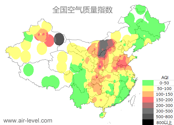 空气质量实时地图 2026-01-14 15:00