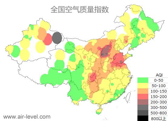 空气质量实时地图 2026-01-14 19:00