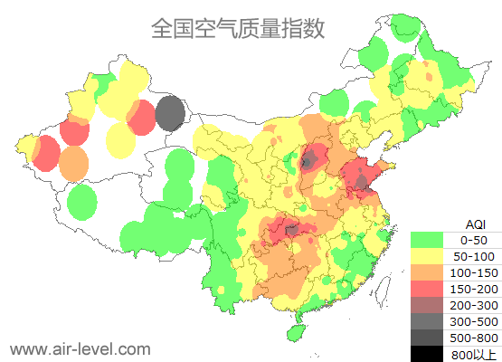 空气质量实时地图 2026-01-15 03:00