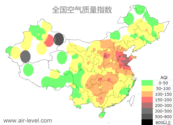 空气质量实时地图 2026-01-15 10:00