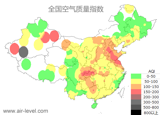 空气质量实时地图 2026-01-15 13:00
