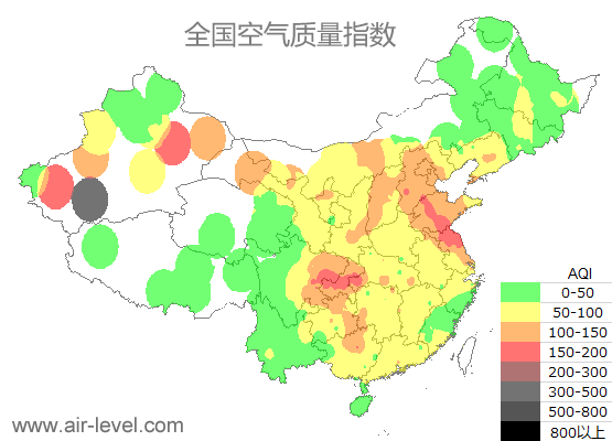 空气质量实时地图 2026-01-15 14:00