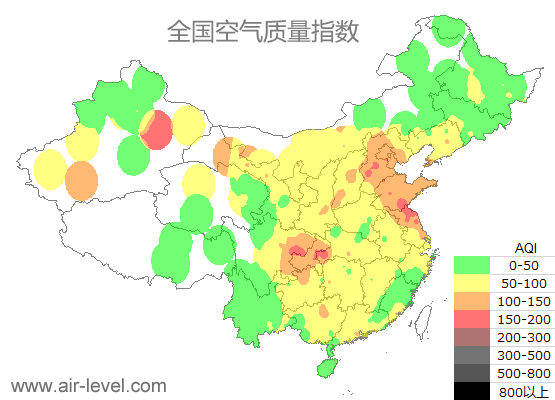空气质量实时地图 2026-01-15 16:00