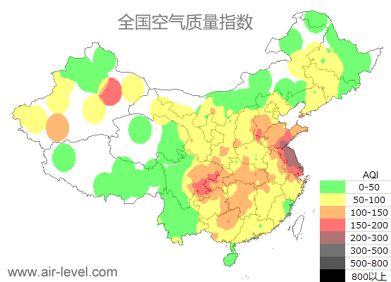 空气质量实时地图 2026-01-16 04:00