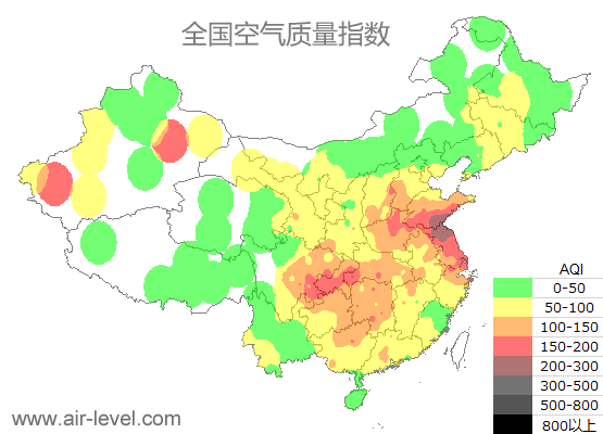 空气质量实时地图 2026-01-16 12:00