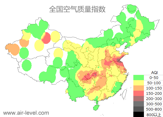空气质量实时地图 2026-01-16 14:00