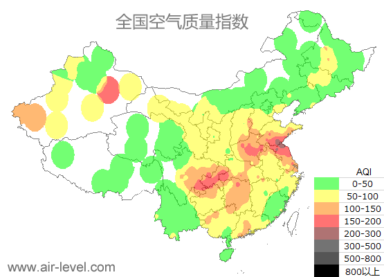 空气质量实时地图 2026-01-16 15:00