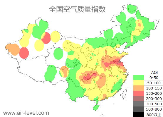 空气质量实时地图 2026-01-16 16:00