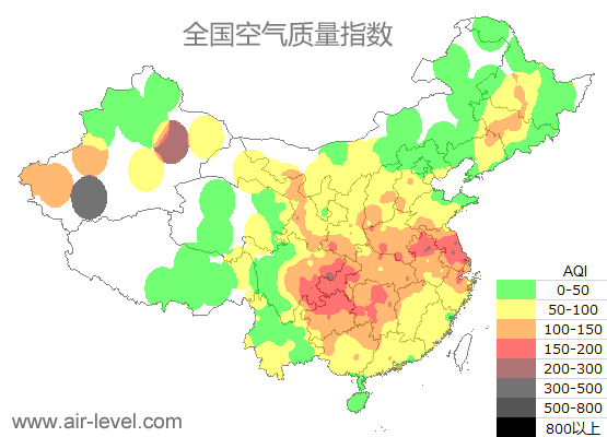 空气质量实时地图 2026-01-16 21:00