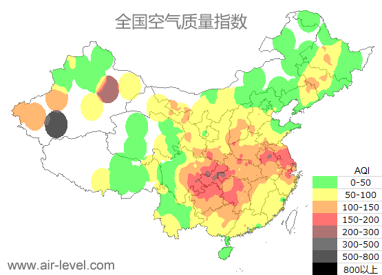空气质量实时地图 2026-01-16 22:00