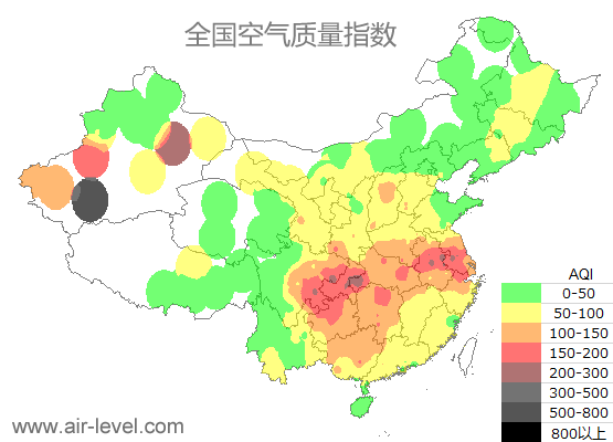 空气质量实时地图 2026-01-17 01:00