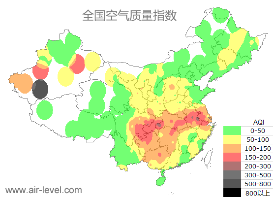 空气质量实时地图 2026-01-17 03:00