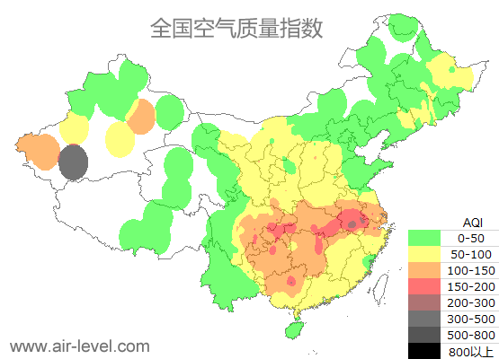 空气质量实时地图 2026-01-17 07:00