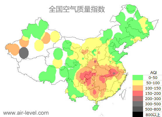 空气质量实时地图 2026-01-17 12:00