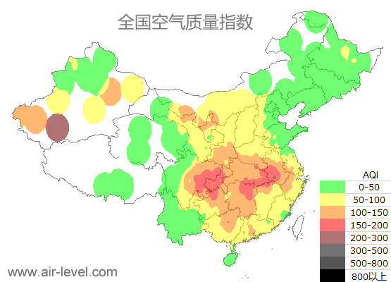 空气质量实时地图 2026-01-17 14:00