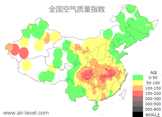 空气质量实时地图 2026-01-17 15:00