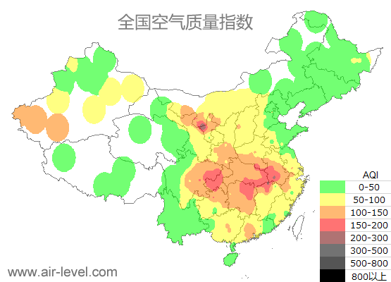 空气质量实时地图 2026-01-17 16:00