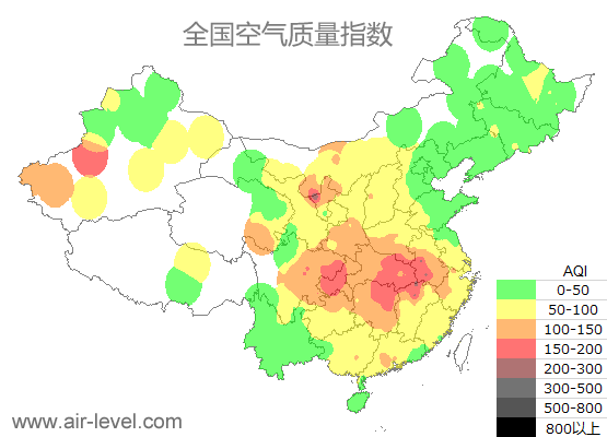空气质量实时地图 2026-01-17 18:00