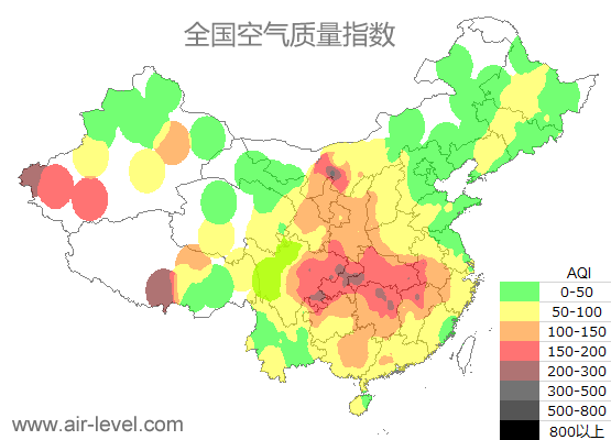 空气质量实时地图 2026-01-18 00:00
