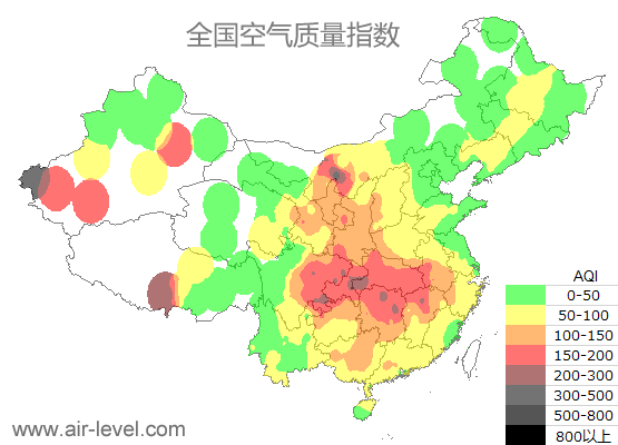 空气质量实时地图 2026-01-18 01:00