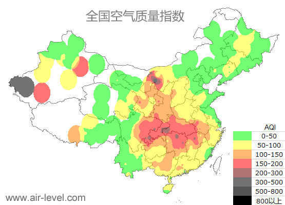 空气质量实时地图 2026-01-18 02:00
