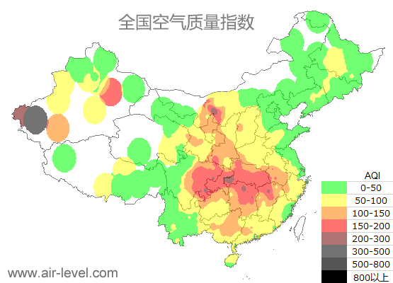 空气质量实时地图 2026-01-18 03:00
