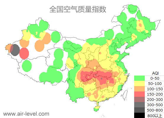空气质量实时地图 2026-01-18 06:00